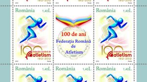 Centenarul atletismului, marcat de Romfilatelia cu un timbru de colecție | FOTO