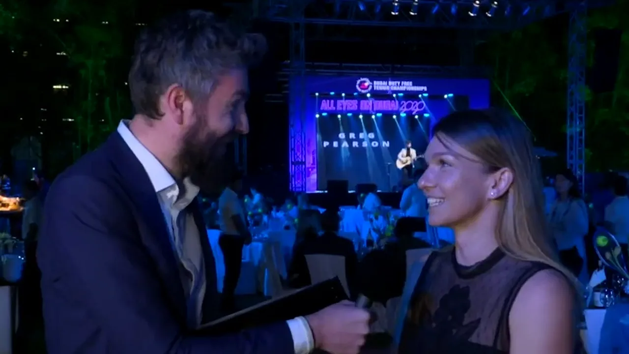 Simona Halep, fermecătoare la petrecerea jucătoarelor din Dubai. Cum s-a îmbrăcat sportiva din România | VIDEO