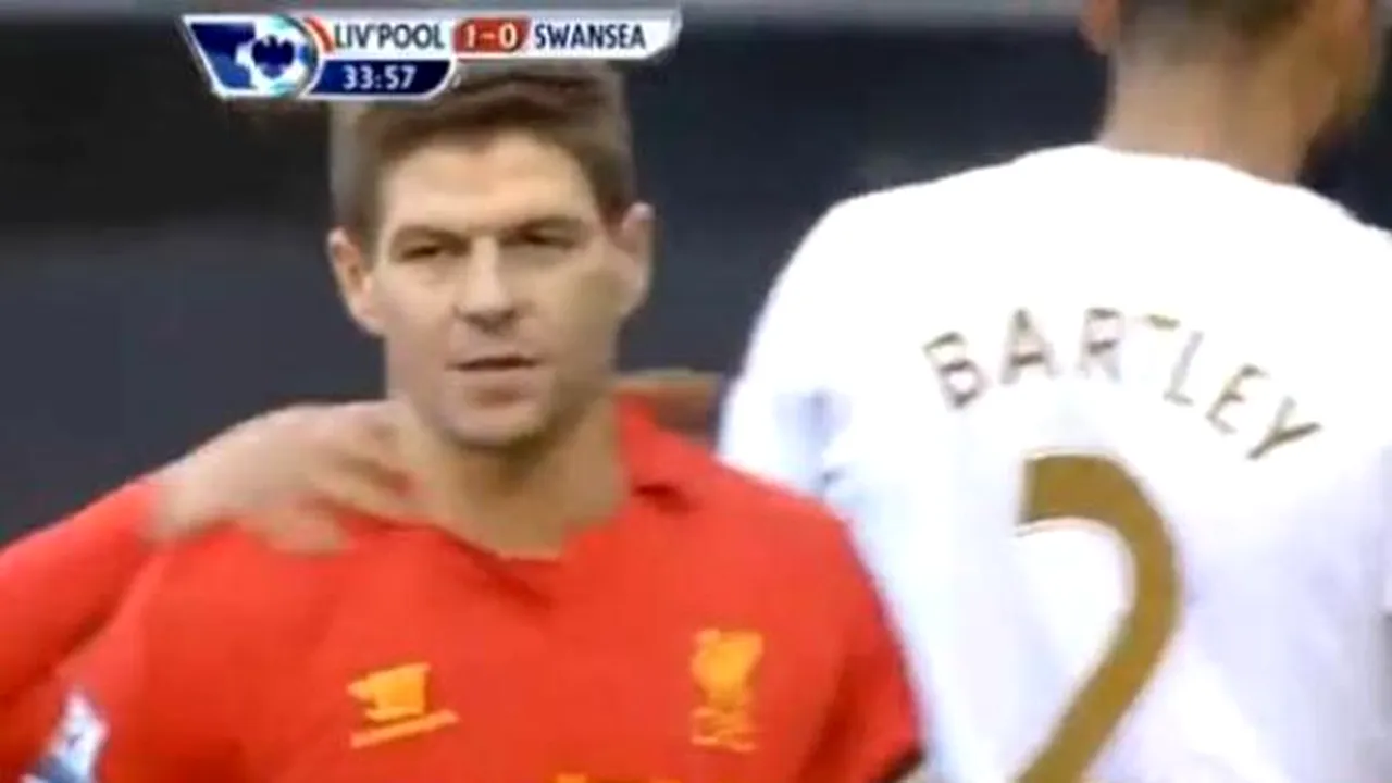 I-a revenit onoarea!** VIDEO Gerrard - primul gol reușit de Liverpool cu Swansea, de la promovarea oaspeților! Meci de gală pentru 