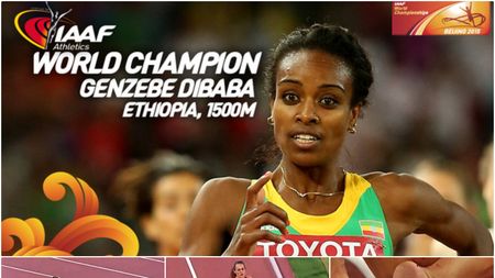 CM DE ATLETISM | Primul aur pentru Etiopia la 1.500 m feminin: recordmena mondială, Genzebe Dibaba, a câștigat cea mai lentă finală din istoria competiției. Campioana mondială din 2011 a terminat cursa într-un pantof