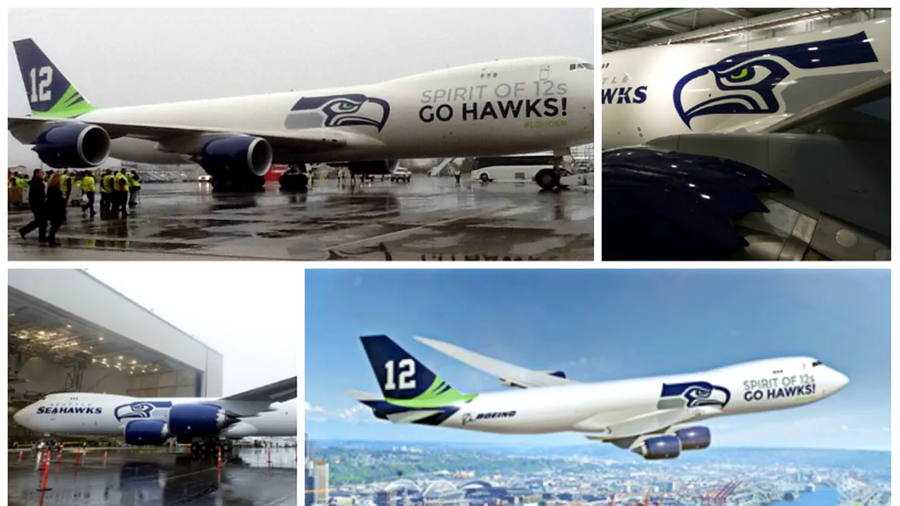 Bătălia fanilor înainte de Super Bowl: Seattle și-a făcut avion personalizat, un fan și-a numit copilul după numele galeriei!