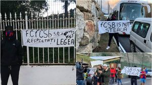 FOTO | Jucătorii lui Teja au dat nas în nas cu "FCSB nu e Steaua". Suporterii Stelei au venit la amicalul cu Shanghai: "Meme spunea să ne bată pentru că suntem cu Armata"
