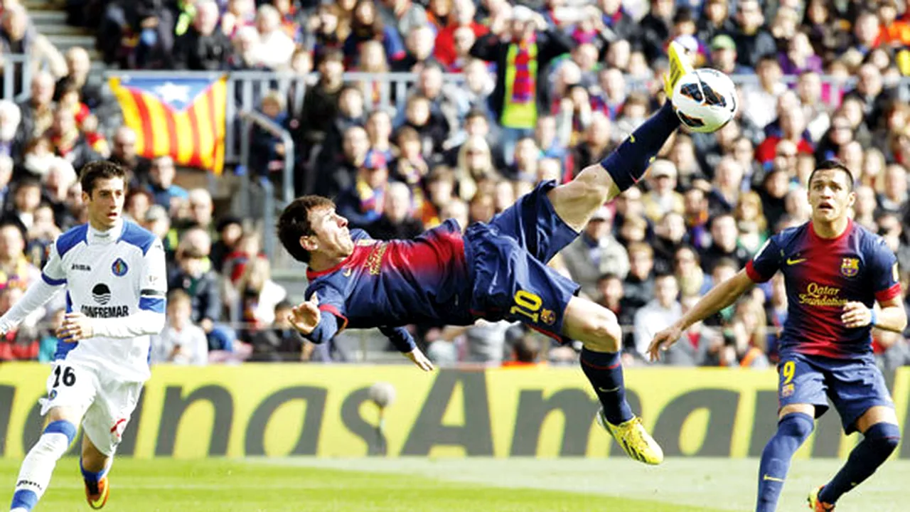 Primul set pentru BarÃ§a!** Catalanii a defilat cu Getafe, Messi a ajuns la al 13-lea meci consecutiv cu cel puțin un gol marcat