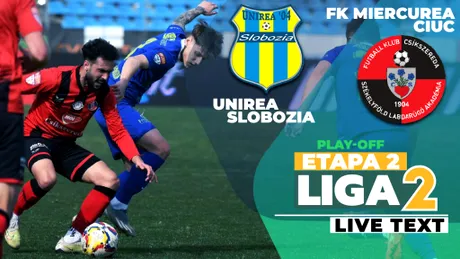 Unirea Slobozia își ia revanșa în fața FK Miercurea Ciuc, se distanțează la 11 puncte de ea și este și mai aproape de SuperLigă