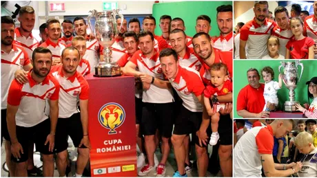 Fotbaliștii de la FC Hermannstadt s-au fotografiat cu trofeul Cupa României** înainte de finala cu CS U Craiova