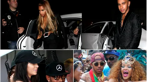 Combinația perfectă între viața de noapte și performanța în sport: Lewis Hamilton e între Rihanna, Fanny și Kendall Jenner, dar câștigă tot în Formula 1