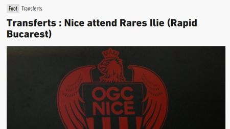 L'Equipe citează ProSport după transferul de senzație al lui Rareș Ilie, de la Rapid la Nice! Ce le-a atras atenția francezilor