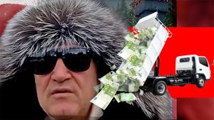 Gigi Becali a descărcat o basculantă cu bani în curtea casei sale din Pipera. Din ce afacere au provenit: „I-am acoperit cu celofan”