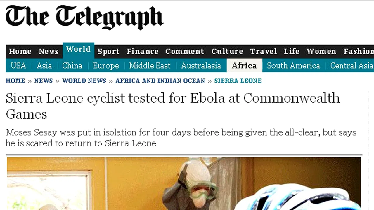 Cod roșu de Ebola la Jocurile Commonwealth-ului. Un ciclist african a stat 4 zile în carantină