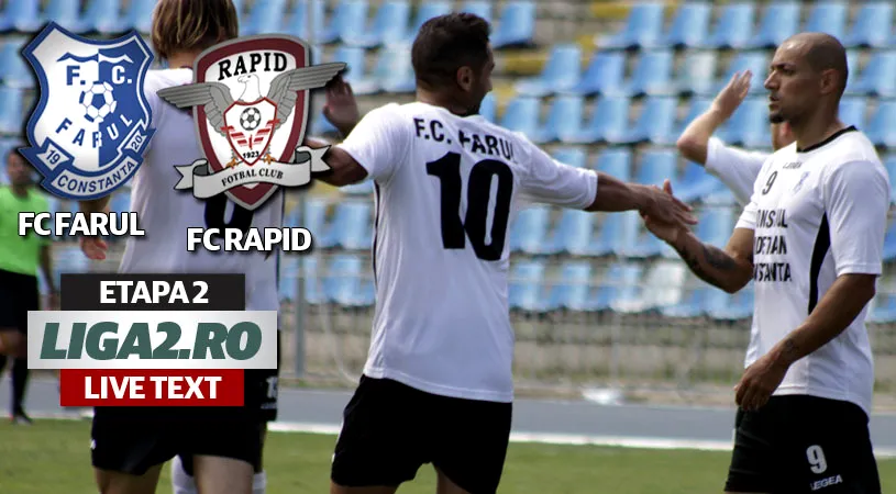 Golul lui Chițu a cântărit cât trei puncte.** Giuleștenii, la prima înfrângere în Liga 2. FC Farul - FC Rapid 1-0