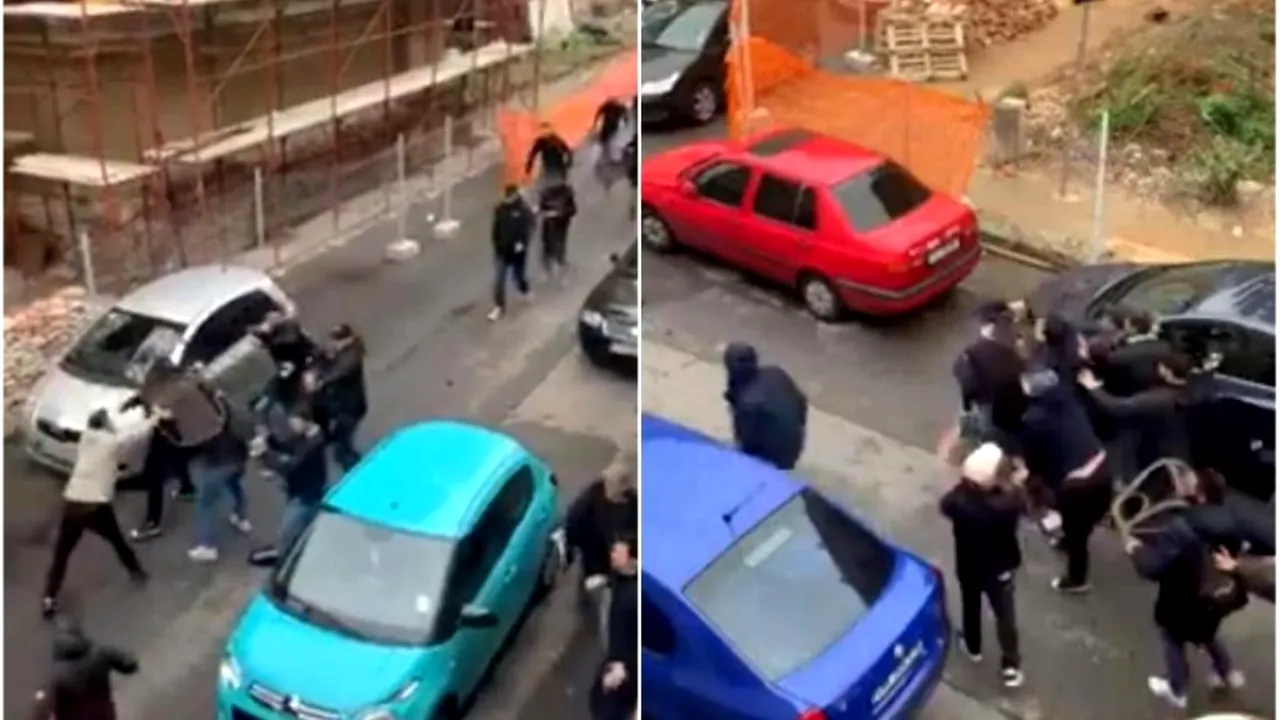Opt fani ai lui Dinamo, reținuți după bătaia din centrul Timișoarei cu fanii locali. Scoși în cătușe din secția de poliție. VIDEO