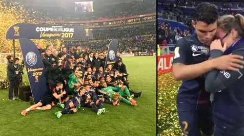 PSG a învins-o pe AS Monaco la scor și a câștigat Cupa Ligii Franței pentru a șaptea oară! VIDEO Imagini senzaționale surprinse la final cu Thiago Silva și o fană PSG
