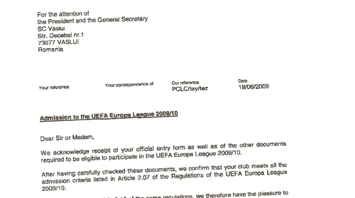 UEFA a decis! **Vasluiul are verde pentru Europa League!