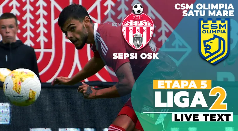Sepsi OSK câștigă la limită contra ”lanternei” CSM Olimpia. Sătmărenii au cinci înfrângeri în tot atâtea meciuri