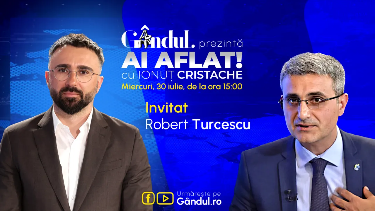 „Ai Aflat! cu Ionuț Cristache” începe miercuri, 30 iulie, de la ora 15.00, live pe Gândul. Invitat: Robert Turcescu
