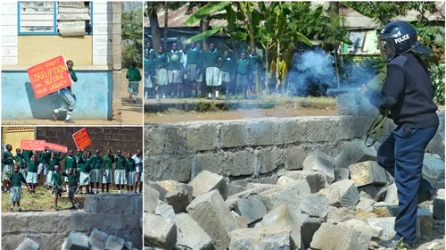 VIDEO | Copii reduși la tăcere cu gaze lacrimogene pentru că protestau că terenul de fotbal al școlii le-a fost ocupat de către un dezvoltator privat