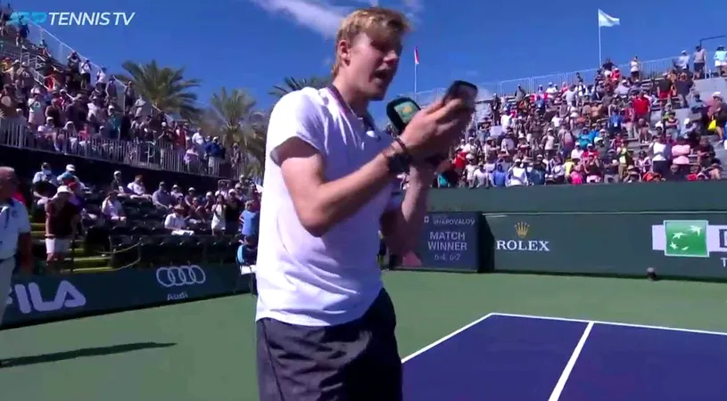 FAZA ZILEI la Indian Wells | Shapovalov a venit cu fițuică, pentru un moment de rap de neuitat | VIDEO