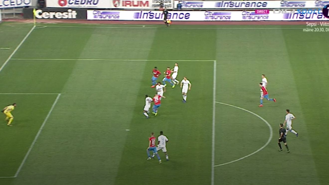 Cel mai controversat moment din FCSB - U Craiova. Benzar a marcat, vicecampionii celebrau, dar Hațegan a anulat golul. Elevii lui Teja au protestat vehement