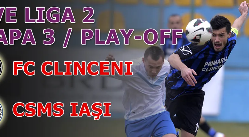 FC Clinceni - CSMS 0-3.** Ieșenii câștigă lângă Capitală și se distanțează pe primul loc