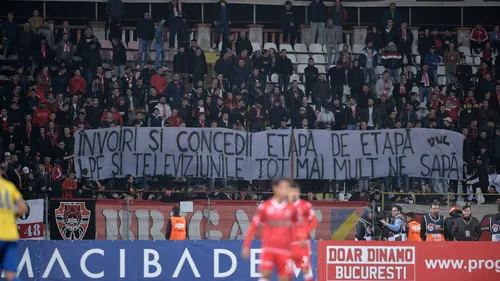 Le-a ajuns. FOTO | Banner-ul prin care suporterii lui Dinamo au protestat la revenirea lui Rednic: 