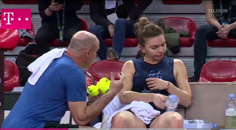 Simona Halep, foarte nervoasă la antrenament: 