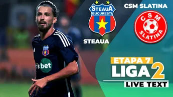 Steaua evită în minutul 90 eșecul în Ghencea, cu CSM Slatina. Doi puști au marcat golurile meciului care a închis etapa a 7-a a Ligii 2
