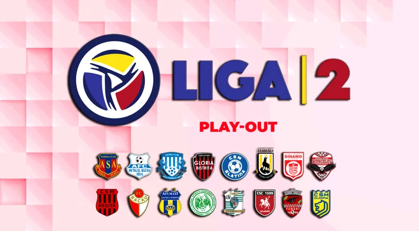 AFC ASA Târgu Mureș și ACSM Reșița sunt liderii celor două grupe de play-out din Liga 2. Programul turneului care determină retrogradatele în Liga 3