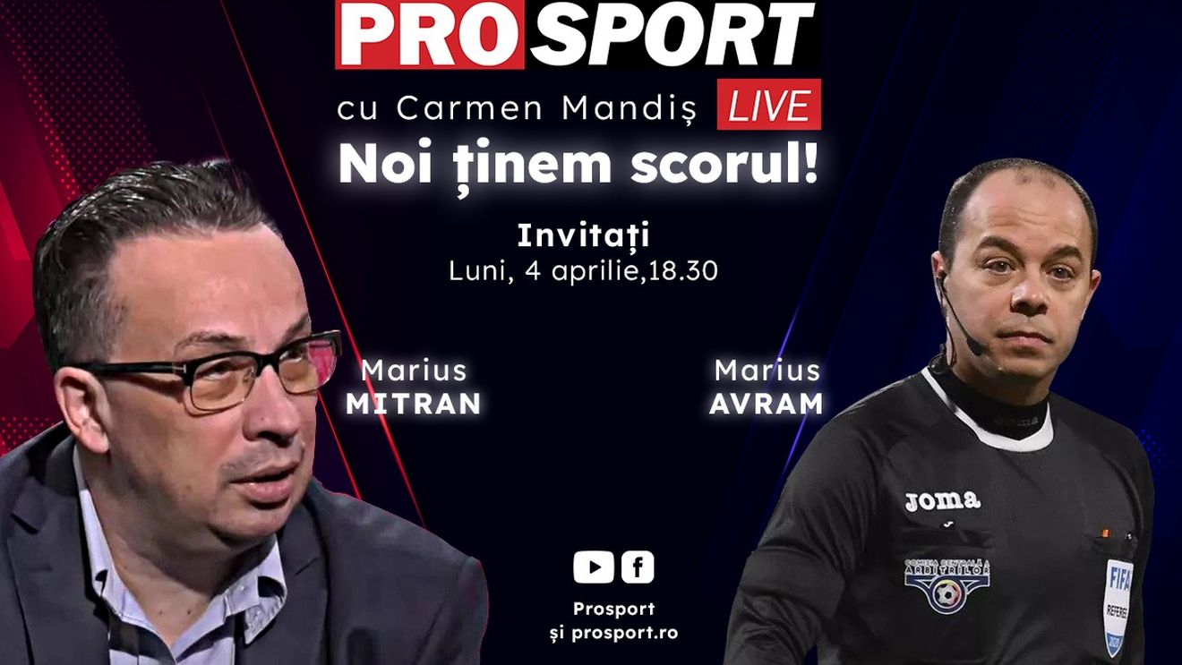 ProSport Live, o nouă ediție pe prosport.ro! Marius Mitran și Marius Avram discută despre eșecul lui Gigi Becali în fața rivalului Mihai Rotaru!