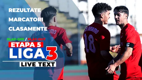 Liga 3, etapa 5, play-off și play-out | Bistrița și-a arătat valoarea la Alba Iulia, Poli Timișoara a cedat la Lupeni. Zalăul și-a luat adio de la baraj. Scor colosal între ACS FC Dinamo și Petrolul 2