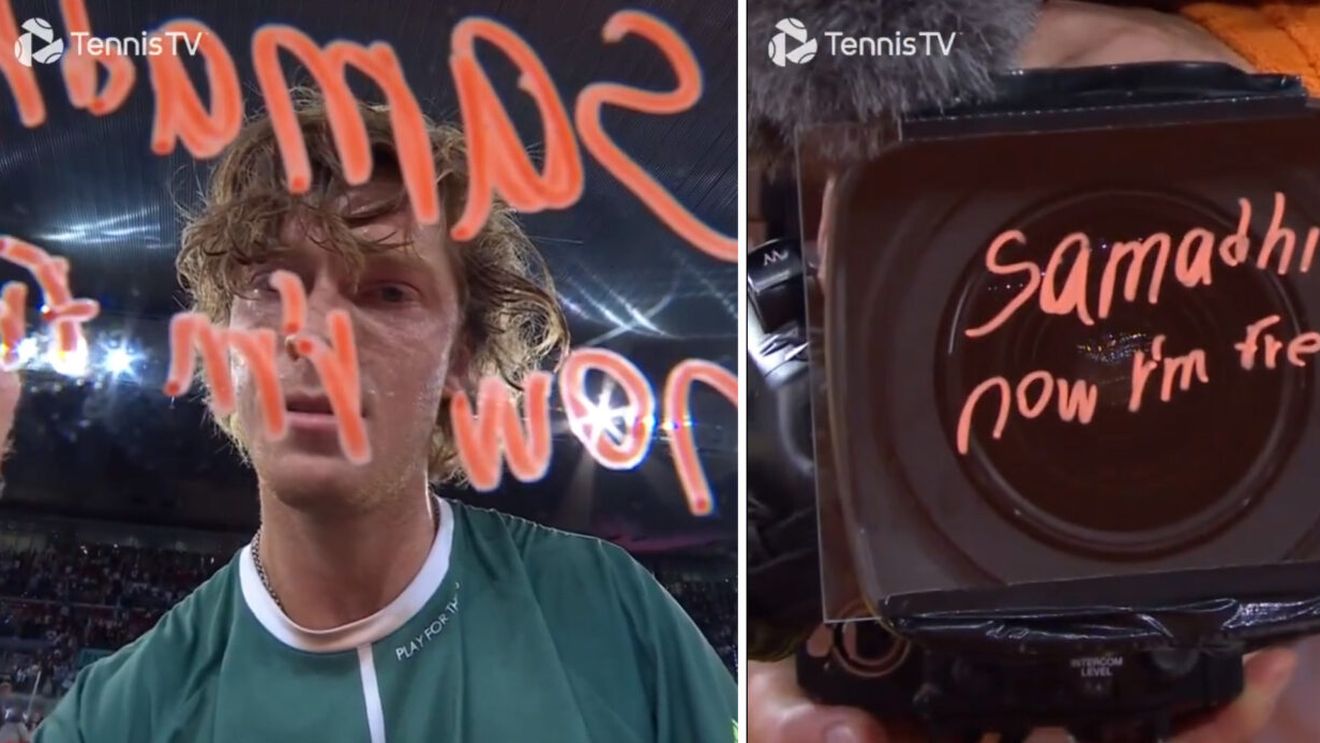 „Samadhi”. Ce înseamnă, de fapt, mesajul enigmatic pe care Andrey Rublev l-a scris pe camera TV, după ce a câștigat titlul ATP de la Madrid