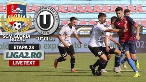 A fost show în Crâng, cu patru goluri, trei bare și o mulțime de alte ocazii! SCM Gloria Buzău a condus ”U” Cluj cu 2-0 la pauză, însă meciul s-a terminat la egalitate