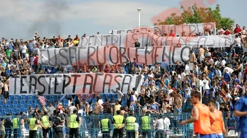 Fanii olteni au militat pentru întoarcerea Științei pe ‘Oblemenco’! Mesajul afișat la meciul cu CFR!