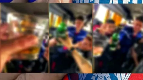 Alo, Armata! Imagini halucinante din autocarul juniorilor de la Steaua București: petrecere cu manele și whisky pentru copiii de 14 ani de la grupa 2007! VIDEO EXCLUSIV