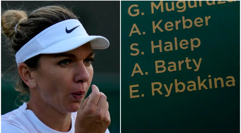 Detaliul bizar observat pe panoul de onoare de la Wimbledon, unde se află și numele Simonei Halep: „L-au aliniat greșit!