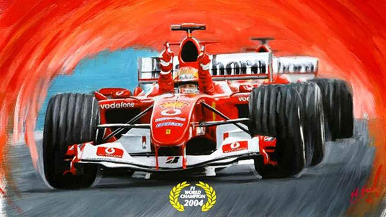 Schumacher, pictat în ulei