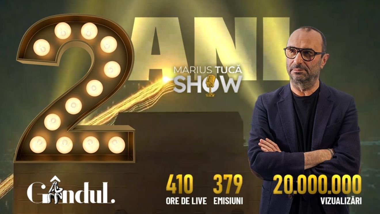 Marius Tucă Show aniversează 2 ani de EXCELENȚĂ la Gândul.ro. Sute de emisiuni fabuloase, invitați de marcă, zeci de milioane de vizualizări!