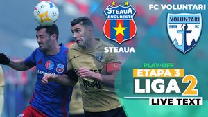 Steaua întoarce scorul și câștigă din nou contra FC Voluntari. Patru dintre goluri jocului din Ghencea au fost marcate în repriza a doua