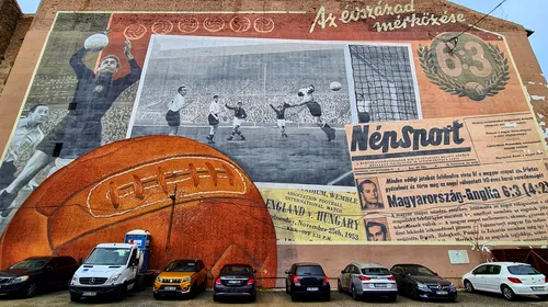 Zidul bucuriei sau cum păstrează ungurii eternă istoria fotbalistică a naționalei, în inima Budapestei! „Meciul secolului”, zugrăvit pe 1.000 de metri pătrați! VIDEO+FOTO EXCLUSIV