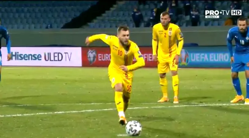 Primul penalty cu VAR din istoria României! Alexandru Maxim a reușit ce n-a putut Messi și l-a învins pe islandezul Halldorsson