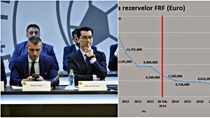 ACTE | Au mâncat "greaua moștenire": în conturile FRF mai sunt 1,8 milioane de euro din cele 6,5 milioane găsite de Burleanu în prima zi de mandat. Anul trecut, când actualul președinte a fost reales cu 67%, din conturi au dispărut peste 2,2 milioane de euro | GRAFIC