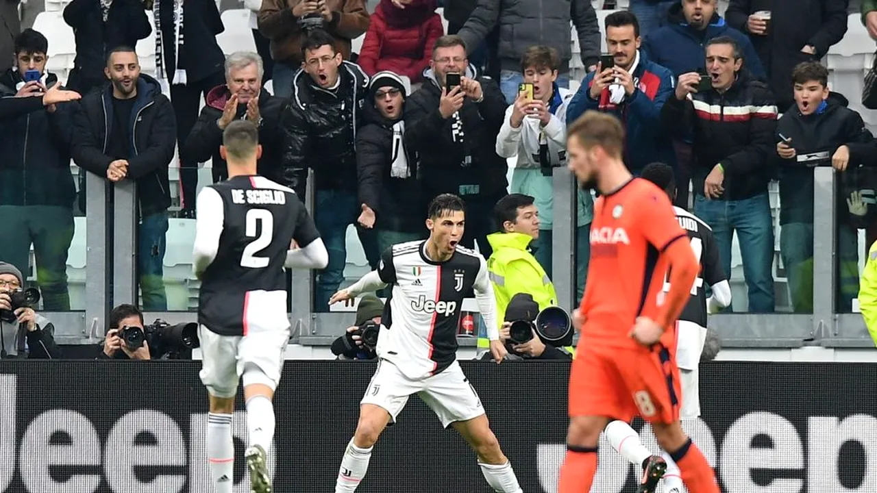 Ronaldo scrie din nou istorie după dubla cu Udinese! Buffon l-a egalat pe Del Piero