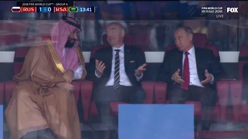 Ce să-i faci? :) Toți ochii au fost pe ei! VIDEO | Reacția de milioane a lui Putin în fața prințului Arabiei Saudite, după ce Rusia a marcat