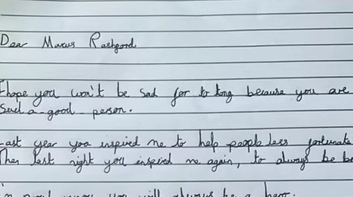 Scrisoarea emoționantă a unui copil de 9 ani pentru Marcus Rashford, după ce starul Angliei a ratat o lovitură de departajare în finala EURO 2020: „Vei fi mereu un erou”