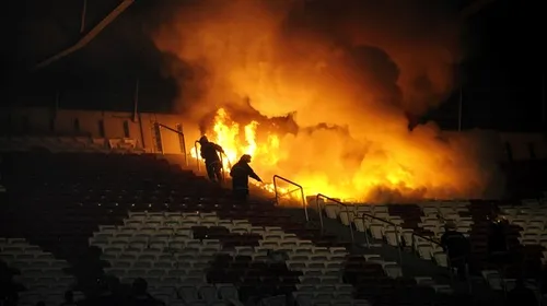 VIDEO Au înnebunit portughezii: ** Fanii lui Sporting au dat FOC la stadionul Benficăi!