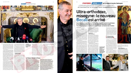 Gigi Becali, vedetă în L'Equipe: Ultra-ortodoxul misogin! Jurnaliștii francezi îi dedică două pagini patronului miliardar de la FCSB, în care îl critică pentru atitudinea împotriva femeilor: „Are un nou inamic”