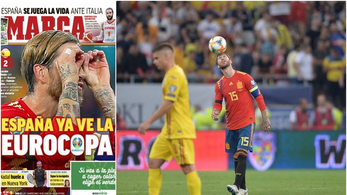 Sergio Ramos, muza ibericilor. FOTO | Cum arată prima pagină a ziarelor din Spania după meciul de la București: "Calificarea e rezolvată"