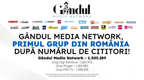 Gândul Media Network, cel mai citit grup de presă din România!