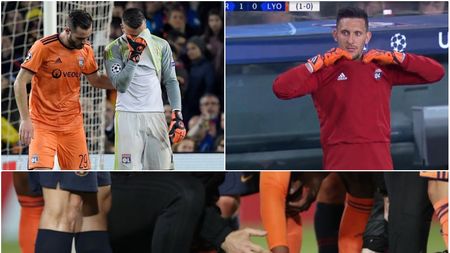 VIDEO | L-a imitat pe Kepa! Portarul lui Lyon a refuzat schimbarea în partida cu Barcelona. A jucat accidentat, a mai primit un gol și a fost convins să iasă de pe teren prea târziu