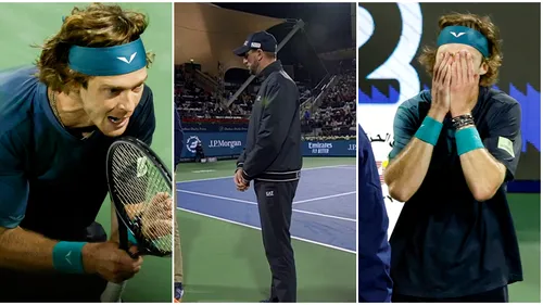 Incredibil! Arbitrul înjurat de Andrey Rublev la Dubai este român! Cum l-a putut numi rusul pe oficialul din Brașov, înainte de a fi descalificat