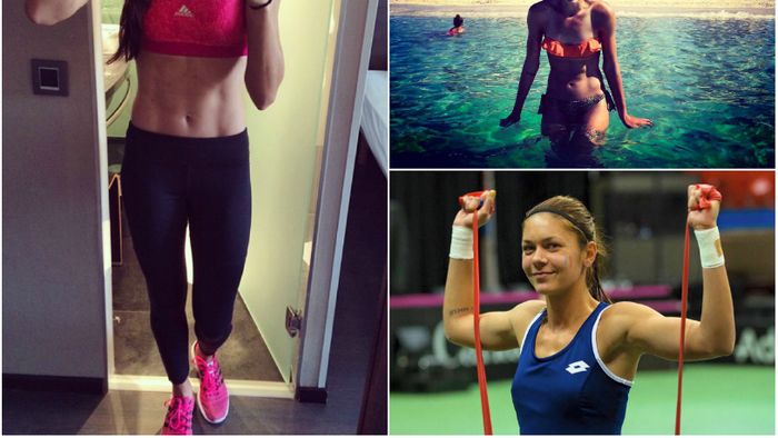 FOTO EXCLUSIV | Nu doar Serena are "pătrățele" în tenisul feminin. Andreea Mitu se laudă cu un abdomen lucrat intens la sală